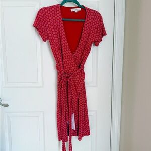 LOFT Red Wrap Dress
